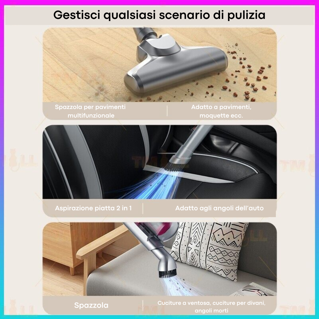 Aspirapolvere Wireless Ciclonico 3 in 1